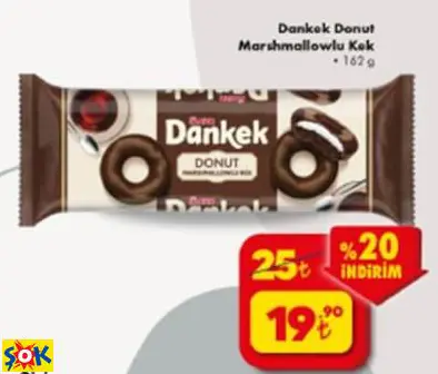 ÜLKER DANKEK DONUT MARSHMALLOWLU KEK 162GR